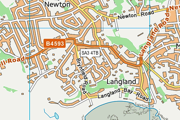SA3 4TB map - OS VectorMap District (Ordnance Survey) SA3 4TB map - OS VectorMap District (Ordnance Survey)