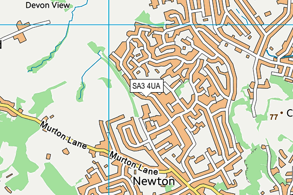 SA3 4UA map - OS VectorMap District (Ordnance Survey) SA3 4UA map - OS VectorMap District (Ordnance Survey)