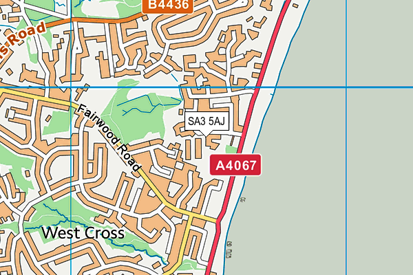SA3 5AJ map - OS VectorMap District (Ordnance Survey) SA3 5AJ map - OS VectorMap District (Ordnance Survey)