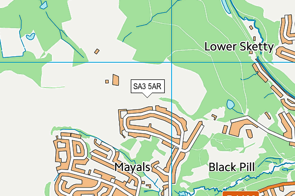 SA3 5AR map - OS VectorMap District (Ordnance Survey) SA3 5AR map - OS VectorMap District (Ordnance Survey)