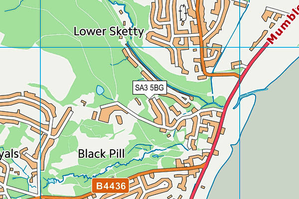 SA3 5BG map - OS VectorMap District (Ordnance Survey) SA3 5BG map - OS VectorMap District (Ordnance Survey)