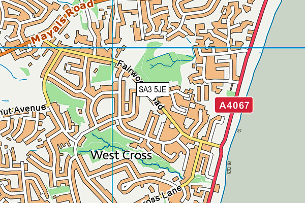 SA3 5JE map - OS VectorMap District (Ordnance Survey) SA3 5JE map - OS VectorMap District (Ordnance Survey)