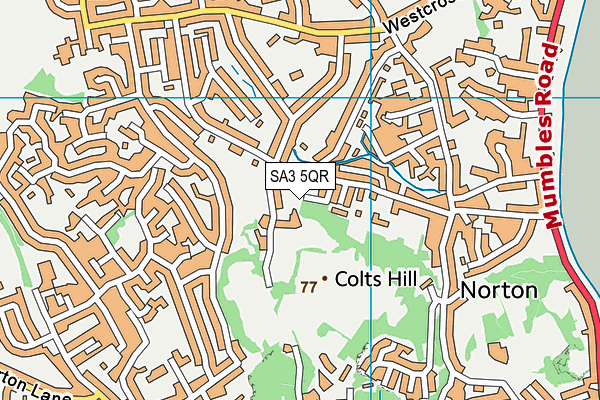 SA3 5QR map - OS VectorMap District (Ordnance Survey) SA3 5QR map - OS VectorMap District (Ordnance Survey)