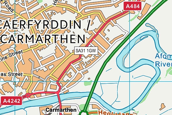 SA31 1GW map - OS VectorMap District (Ordnance Survey) SA31 1GW map - OS VectorMap District (Ordnance Survey)