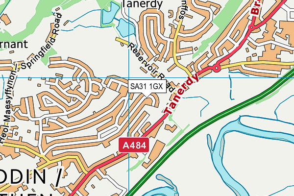 SA31 1GX map - OS VectorMap District (Ordnance Survey) SA31 1GX map - OS VectorMap District (Ordnance Survey)