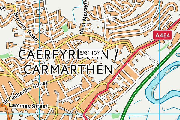 SA31 1GY map - OS VectorMap District (Ordnance Survey) SA31 1GY map - OS VectorMap District (Ordnance Survey)