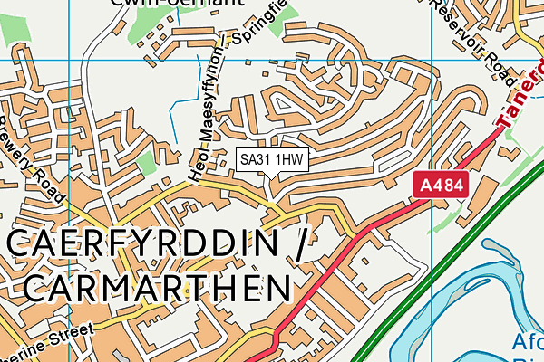 SA31 1HW map - OS VectorMap District (Ordnance Survey) SA31 1HW map - OS VectorMap District (Ordnance Survey)