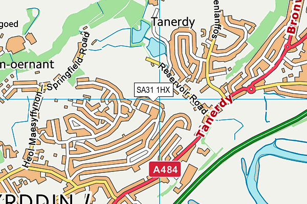 SA31 1HX map - OS VectorMap District (Ordnance Survey) SA31 1HX map - OS VectorMap District (Ordnance Survey)