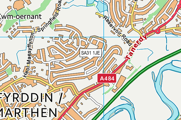 SA31 1JE map - OS VectorMap District (Ordnance Survey) SA31 1JE map - OS VectorMap District (Ordnance Survey)