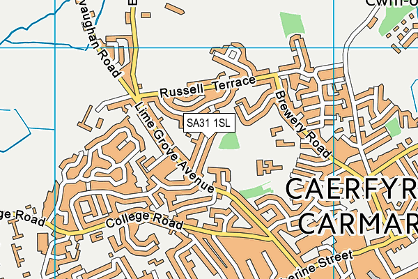 SA31 1SL map - OS VectorMap District (Ordnance Survey) SA31 1SL map - OS VectorMap District (Ordnance Survey)