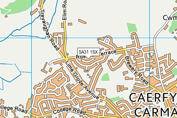 SA31 1SX map - OS VectorMap District (Ordnance Survey) SA31 1SX map - OS VectorMap District (Ordnance Survey)