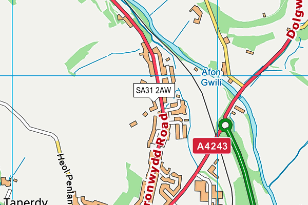 SA31 2AW map - OS VectorMap District (Ordnance Survey) SA31 2AW map - OS VectorMap District (Ordnance Survey)