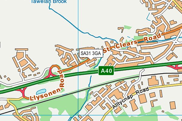 SA31 3GA map - OS VectorMap District (Ordnance Survey) SA31 3GA map - OS VectorMap District (Ordnance Survey)