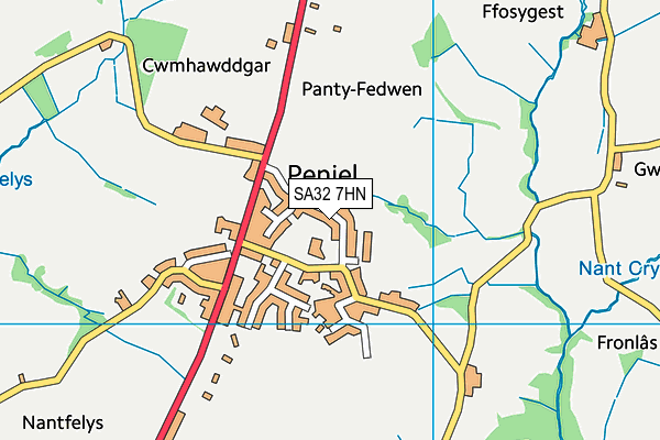 SA32 7HN map - OS VectorMap District (Ordnance Survey) SA32 7HN map - OS VectorMap District (Ordnance Survey)