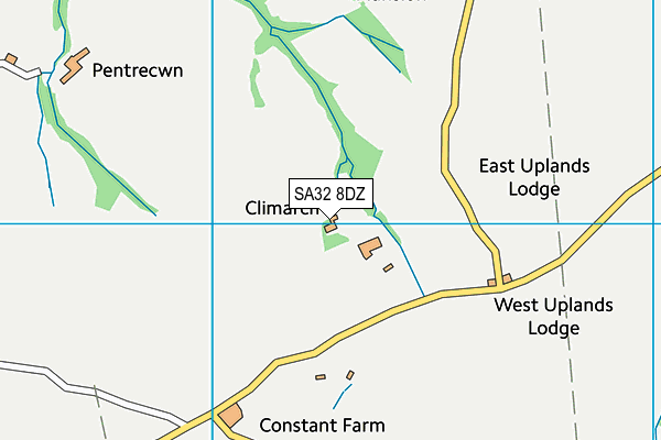 SA32 8DZ map - OS VectorMap District (Ordnance Survey) SA32 8DZ map - OS VectorMap District (Ordnance Survey)