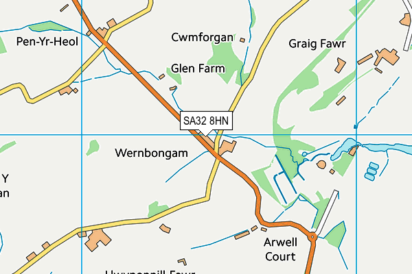 SA32 8HN map - OS VectorMap District (Ordnance Survey) SA32 8HN map - OS VectorMap District (Ordnance Survey)