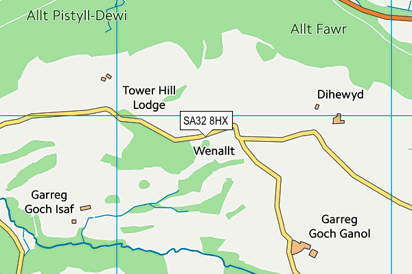 SA32 8HX map - OS VectorMap District (Ordnance Survey) SA32 8HX map - OS VectorMap District (Ordnance Survey)