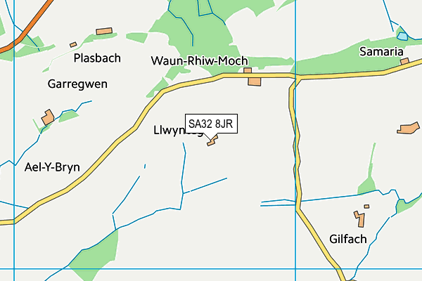 SA32 8JR map - OS VectorMap District (Ordnance Survey) SA32 8JR map - OS VectorMap District (Ordnance Survey)