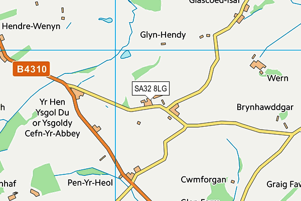 SA32 8LG map - OS VectorMap District (Ordnance Survey)