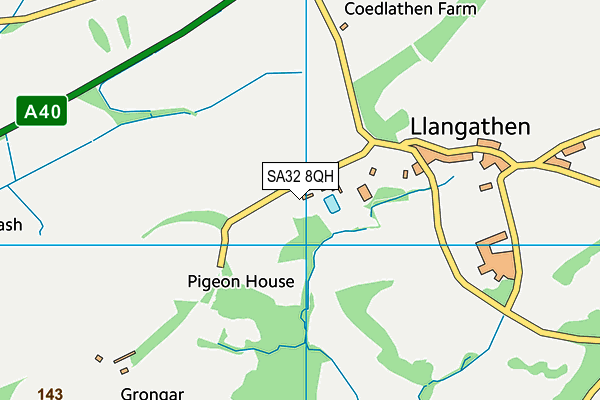 SA32 8QH map - OS VectorMap District (Ordnance Survey) SA32 8QH map - OS VectorMap District (Ordnance Survey)