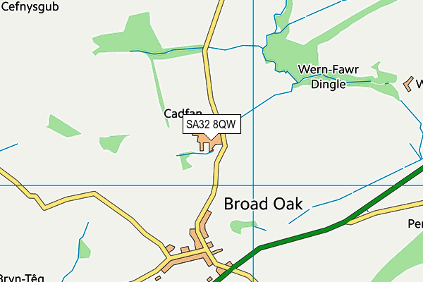 SA32 8QW map - OS VectorMap District (Ordnance Survey) SA32 8QW map - OS VectorMap District (Ordnance Survey)