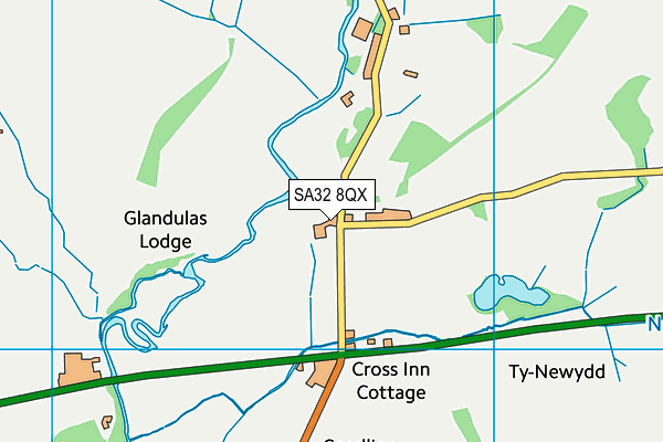 SA32 8QX map - OS VectorMap District (Ordnance Survey) SA32 8QX map - OS VectorMap District (Ordnance Survey)