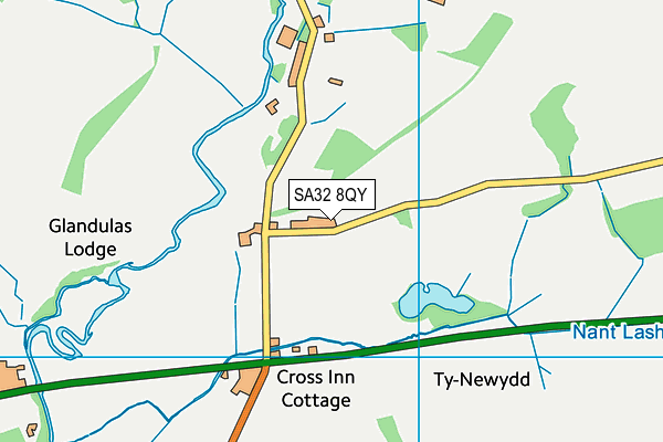SA32 8QY map - OS VectorMap District (Ordnance Survey) SA32 8QY map - OS VectorMap District (Ordnance Survey)