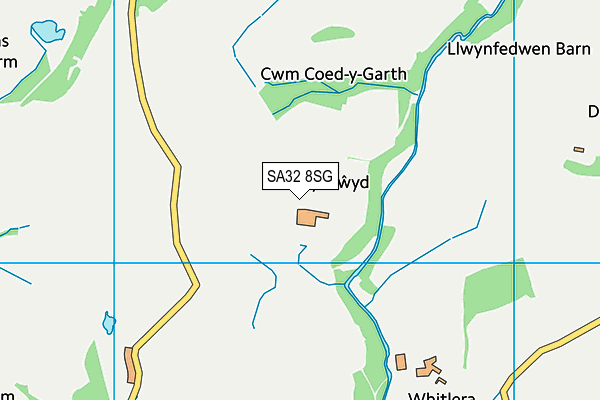 SA32 8SG map - OS VectorMap District (Ordnance Survey) SA32 8SG map - OS VectorMap District (Ordnance Survey)