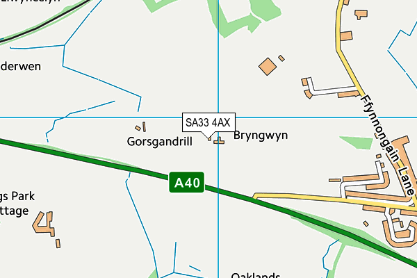 SA33 4AX map - OS VectorMap District (Ordnance Survey)