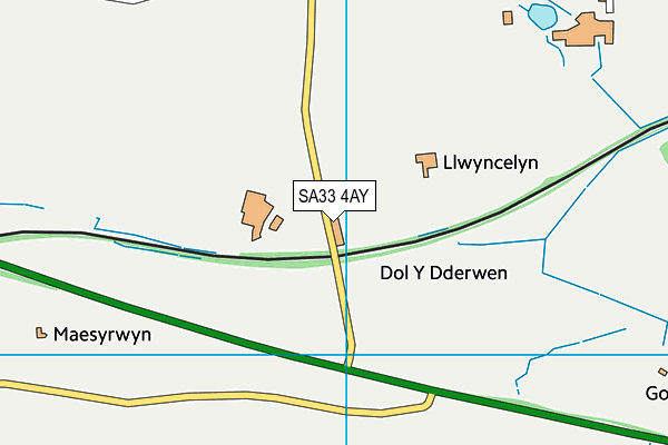 SA33 4AY map - OS VectorMap District (Ordnance Survey) SA33 4AY map - OS VectorMap District (Ordnance Survey)