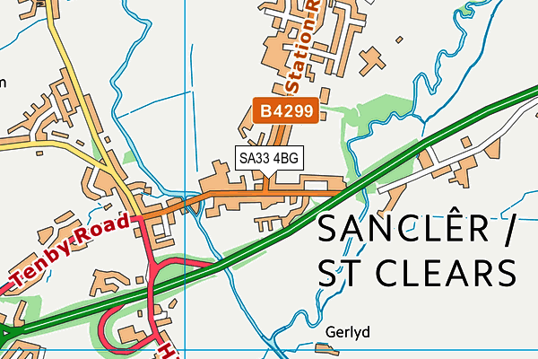 SA33 4BG map - OS VectorMap District (Ordnance Survey)
