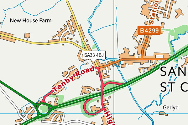 SA33 4BJ map - OS VectorMap District (Ordnance Survey) SA33 4BJ map - OS VectorMap District (Ordnance Survey)