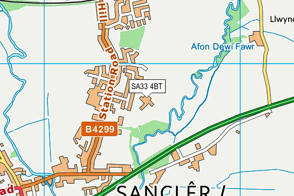 SA33 4BT map - OS VectorMap District (Ordnance Survey) SA33 4BT map - OS VectorMap District (Ordnance Survey)