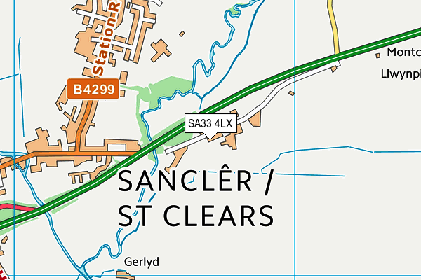 SA33 4LX map - OS VectorMap District (Ordnance Survey) SA33 4LX map - OS VectorMap District (Ordnance Survey)