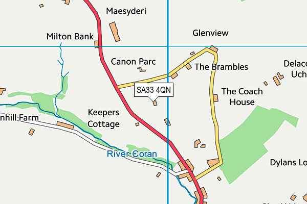 SA33 4QN map - OS VectorMap District (Ordnance Survey) SA33 4QN map - OS VectorMap District (Ordnance Survey)