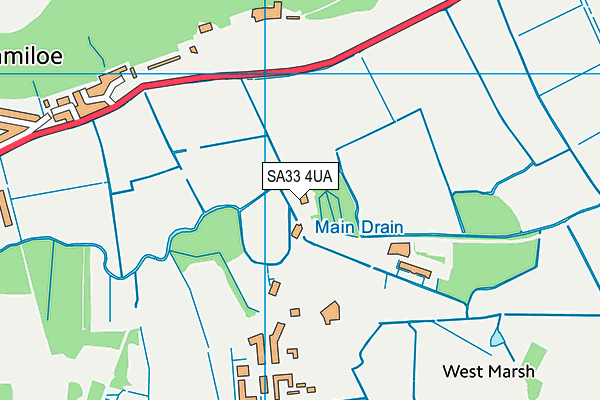 SA33 4UA map - OS VectorMap District (Ordnance Survey) SA33 4UA map - OS VectorMap District (Ordnance Survey)