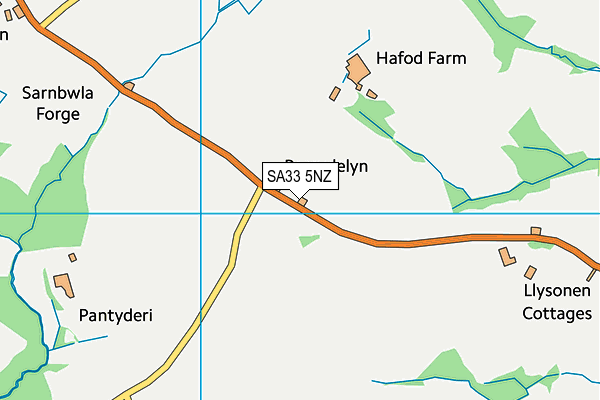 SA33 5NZ map - OS VectorMap District (Ordnance Survey) SA33 5NZ map - OS VectorMap District (Ordnance Survey)