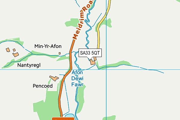 SA33 5QT map - OS VectorMap District (Ordnance Survey) SA33 5QT map - OS VectorMap District (Ordnance Survey)