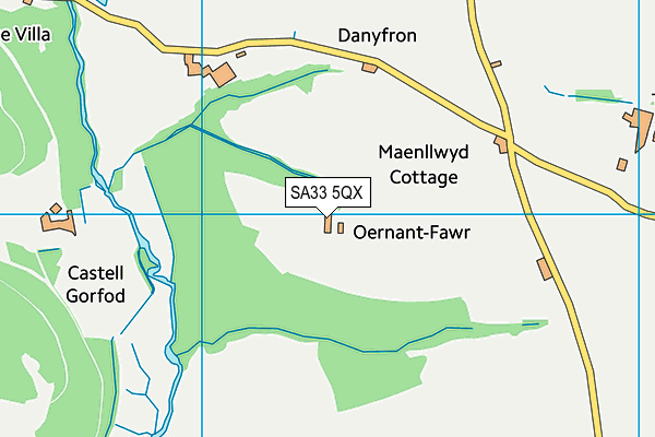SA33 5QX map - OS VectorMap District (Ordnance Survey) SA33 5QX map - OS VectorMap District (Ordnance Survey)