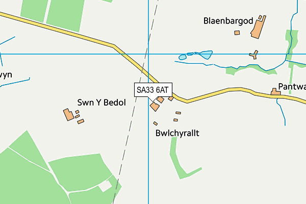 SA33 6AT map - OS VectorMap District (Ordnance Survey) SA33 6AT map - OS VectorMap District (Ordnance Survey)