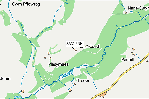 SA33 6NH map - OS VectorMap District (Ordnance Survey) SA33 6NH map - OS VectorMap District (Ordnance Survey)