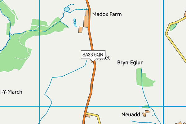 SA33 6QR map - OS VectorMap District (Ordnance Survey) SA33 6QR map - OS VectorMap District (Ordnance Survey)