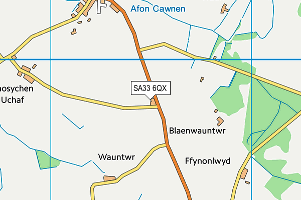 SA33 6QX map - OS VectorMap District (Ordnance Survey) SA33 6QX map - OS VectorMap District (Ordnance Survey)