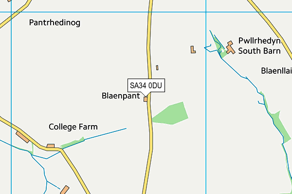 SA34 0DU map - OS VectorMap District (Ordnance Survey) SA34 0DU map - OS VectorMap District (Ordnance Survey)