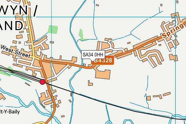 SA34 0HH map - OS VectorMap District (Ordnance Survey) SA34 0HH map - OS VectorMap District (Ordnance Survey)