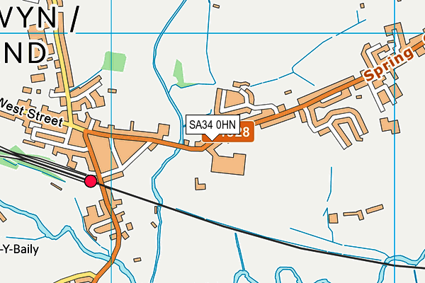 SA34 0HN map - OS VectorMap District (Ordnance Survey) SA34 0HN map - OS VectorMap District (Ordnance Survey)