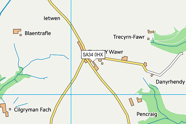 SA34 0HX map - OS VectorMap District (Ordnance Survey) SA34 0HX map - OS VectorMap District (Ordnance Survey)