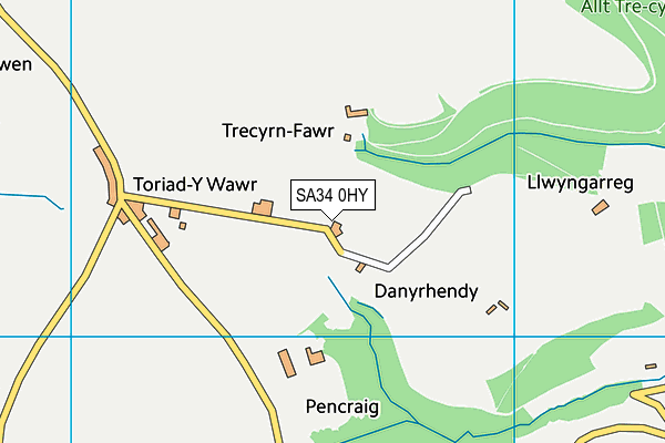 SA34 0HY map - OS VectorMap District (Ordnance Survey) SA34 0HY map - OS VectorMap District (Ordnance Survey)