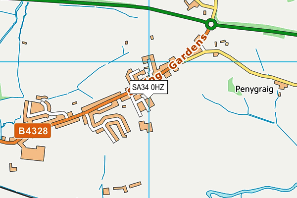 SA34 0HZ map - OS VectorMap District (Ordnance Survey) SA34 0HZ map - OS VectorMap District (Ordnance Survey)