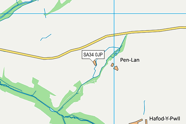 SA34 0JP map - OS VectorMap District (Ordnance Survey) SA34 0JP map - OS VectorMap District (Ordnance Survey)